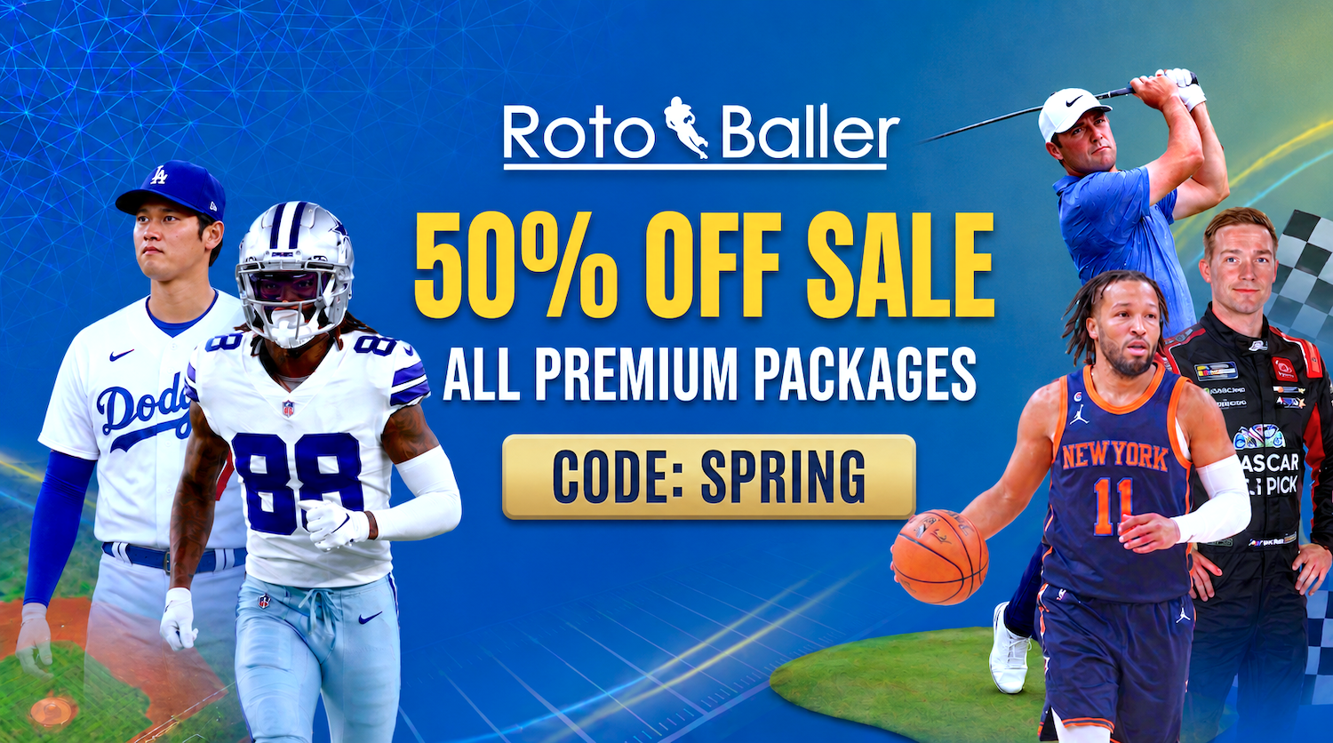 RotoBaller Premium Sale - Save 50% on MLB, NFL, PGA, NASCAR