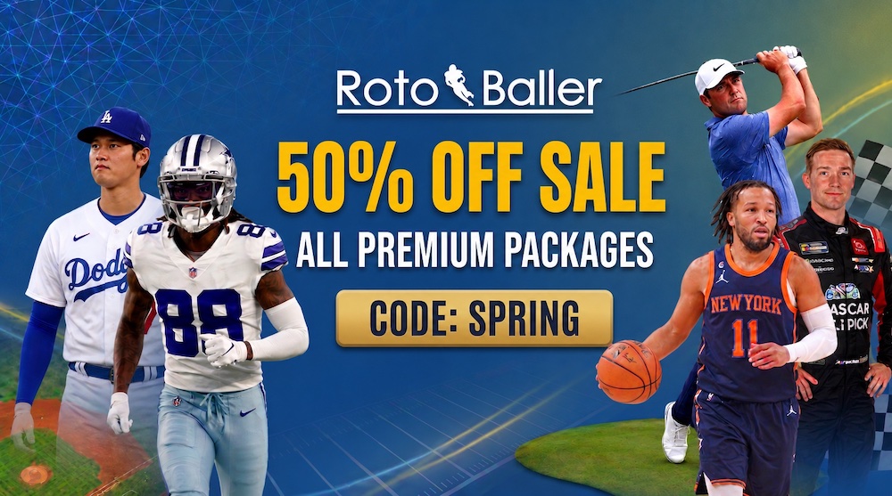 RotoBaller Premium Sale - Save 50% on MLB, NFL, PGA, NASCAR